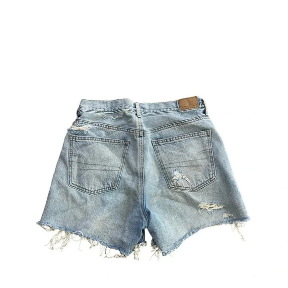 American Eagle Women's Blue Distressed Jean Cutout Short Size 4 - Picture 5 of 5